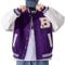 Moshtashio Herren College Jacke Baseballjacke Unisex Mode Sportjacke Sweatjacke Urban Stehkragen Streetwear (Lila, L)