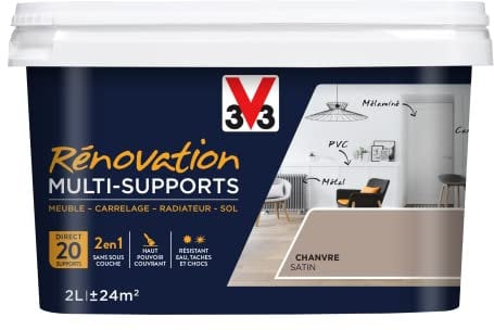 V33 Peinture rénovation multi-supports, Chanvre 2L