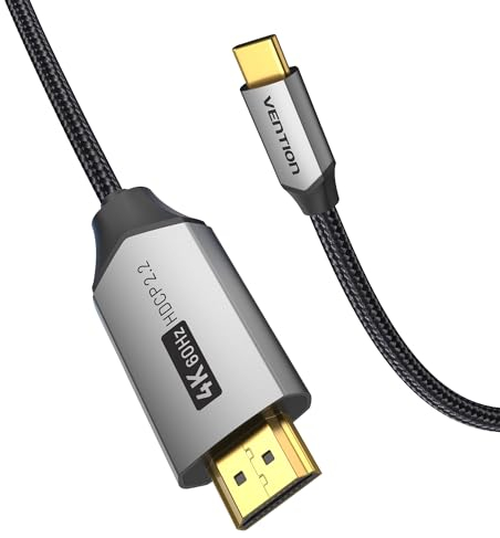 VENTION UBS C HDMI, Cable USB C a HDMI (4K@60Hz) Compatible con Thunderbolt 3 HDMI USB C para MacBook, iPad Pro, Galaxy S series, Surface Book, etc(1.5m)