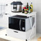 BAKAJI Scaffalatura Mobile Scaffale Porta Microonde Struttura in Metallo con Ripiano in Legno MDF e Cassetto Organizer Mensola Porta Utensili Strumenti Cucina Design Moderno 54x35x50cm (Bianco), Media