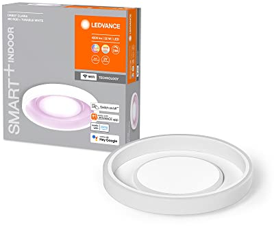 LEDVANCE SMART+ ORBIS WiFi-Deckenleuchte Claria, 32W, 4200lm, 490mm, regulierbares Weißlicht (2700K-6500K) & 16 Mio. Farben, dimmbar, steuerbar per App, kompatibel mit Amazon, Google und Co., IP20