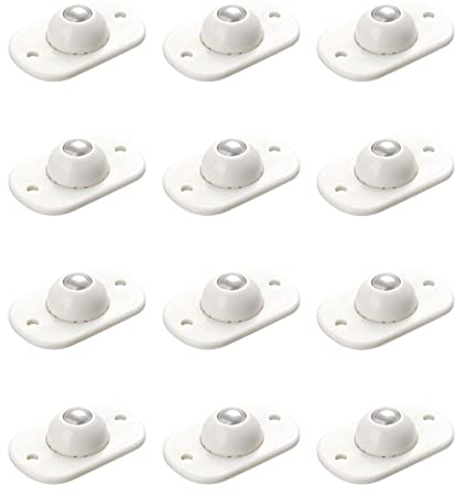 TONAUP 12 Stück Kugelrollen Möbelrollen Selbstklebende Kugelrollen Niedliche Kugelrollen Möbel 360 Grad Kugelrollen Klein Weiß Möbelkugelrollen Nylon Selbstklebende Rollen Räder Für Klein Möbel