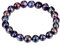 Valero Pearls Damen Perlenarmband mit Barock Süßwasser-Zuchtperlen 8,5-9,5 mm dunkelblau/pfauenblau - flexibel/ohne Verschluss