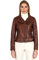 D'Arienzo Chiodo in Pelle Vintage Color Cuoio Donna Giacca Giubbotto Moto Vera Pelle Made in Italy Chiodo XL/Cuoio