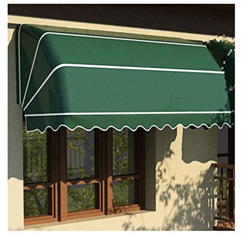 Französische gebogene einziehbare Markise, Outdoor-Gartenfenster Teleskop-Baldachin, UV-beständig, regendicht, Markise für Villa, Balkon, Café-Dekoration (Farbe: Grün, Größe: 150 x 60 cm)