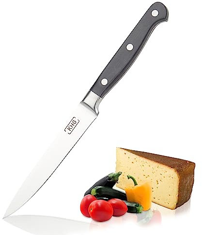 KHG Universalmesser Messer Küchenmesser | 12,7 cm Klinge aus rostfreiem Stahl | ergonomischer Griff mit Fingerschutz, 3-fach vernietet
