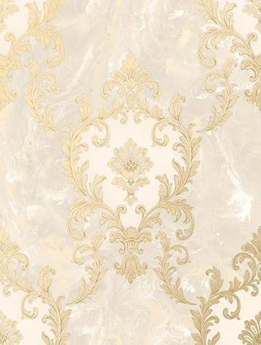 534368 Sienna Beige Damask Beige Wallpaper by Rasch Vasari