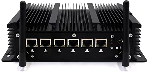 VENOEN Industrial Firewall Appliance Mini PC, 6 2.5Gbe Lan, Network/Router, Core i7 10510U, Windows 10 pro, 32GB DDR4 RAM 512GB SSD, HD, 2* COM, i225 Nics, Wifi model, SIM Card slot, AES-NI