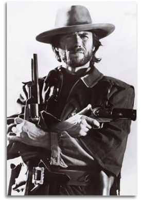 Terp Clint Eastwood Poster, Wandkunst, Filme und Musik, Poster, Geschenk für Freunde, Schlafzimmer, Wohnzimmer, Dekoration, modern, ästhetisch, 20 x 30 cm, ungerahmt