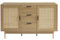 BAÏTA Amana - Mueble bajo Lavabo (ratán y Efecto Roble, 130 cm)