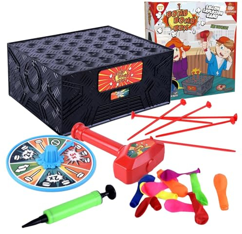 Hemousy Ballon-Box-Spiel Mehrspieler Balloon Box Game Desktop Balloon BlastBox Spielzeug Explosions-Ballon-Spiel Spaß Spreng-Ballon-Box für Familienfeier
