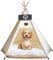 Vinnypet Tipi Zelt fur Katzen und Hunde Haustierzelte Häuser mit Plüschkissen Luxery Hundezelt Katzenzelt Abnehmbar und Waschbar Katzenhaus Haustierhäuser 60x60x70cm