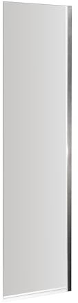 Balterley 1400 x 350 mm Bath Shower Screen, 6mm Chrome Toughened Safety Glass Shower Door Screen with Straight Hinged, Square Design, Reversible Door Screens for Baths (Chrome)