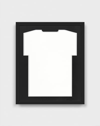 ARTIS - Bilderrahmen für Trikot Premium - Trikotrahmen Fußball aus Holz - Objektrahmen 53,4x63,4x5 cm - Handball, Volleyball Trikot Rahmen – Jersey Frame für Sporttrikots – Frametheshirt Schwarz