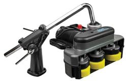 IGM Vorschubapparat M3, 230V – Stufenlos einstellbare Vorschubgeschwindigkeit 2-12 m/min – Für Frästische, Tischkreissägen & Kantenanleimtische – 3 griffige Rollen mit 3D-verstellbarem Gelenk