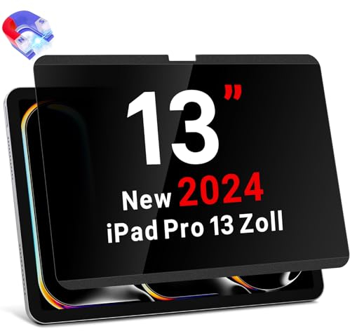 ZOEGAA Magnetic Privacy Screen Protector for iPad Pro 13 inch 2024 M4, Removable Privacy Screen & Anti Blue Light Screen Protector for iPad Pro 13