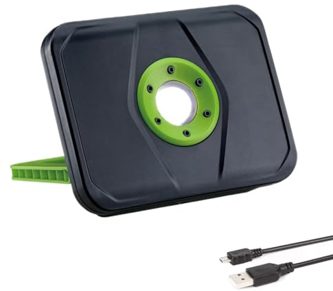 GAO LED Akku Baustrahler - Strahler tragbar Arbeitsleuchte (15W, IP54, 1050lm) Arbeits-Strahler mit Powerbank wiederaufladbar & dimmbar Outdoor mit 3 Lichtmodi Blinklicht Arbeitslampe