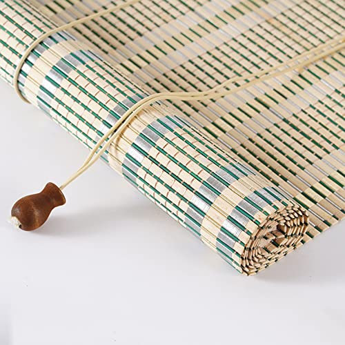Bambus-Rollo, Sonnenschutz, natürliches Bambus-Rollo, Verdunkelungsrollo aus Bambus, lichtfilternde UV-Schutz-Fensterläden aus Holz, für Innenräume, Zuhause, Büro, Küche (B 100 x 280 cm/39 x