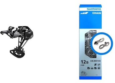 SHIMANO Unisex-Adult Nero Cambio MTB DEORE XT M8100 1x12V 51 Denti, Einheitsgröße & Unisex Cadena Xt M8100 12v 126 Es Kette, schwarz