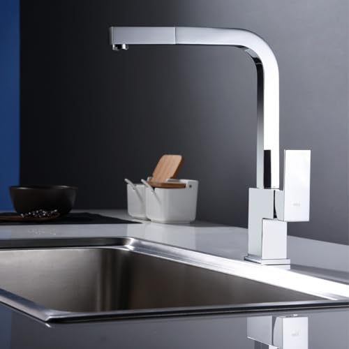 IMEX - Grifo de Cocina Extraible | Grifo Monomando Fregadero | Griferia de Cocina con Mangera Flexible 360º | Serie Costanza | Color Cromado