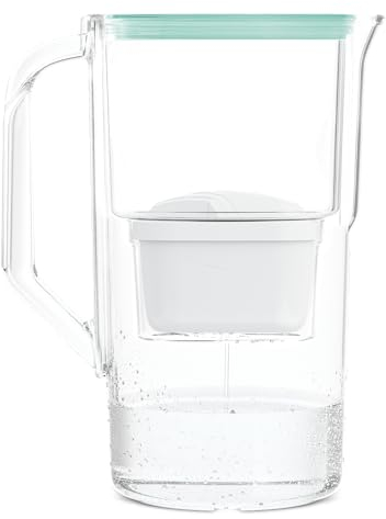 Wessper Wasserfilterkanne 2,8L mit LED-Zähler Kartuschen Ersatz für Dafi Unimax Aquaphor A5 BRITA Maxtra+ PHILIPS AWP212/10 Wasserfilterkartuschen | 1 Wasserfilterkanne + Wasserfilter - Minze