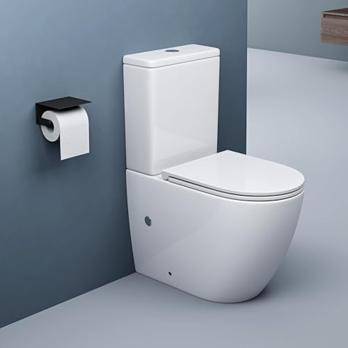 doporro Stand-WC Spülkasten mit Softclose 36x63x82cm Toilette weiß | Spülrandloses Stand-WC mit Powerflush, Silent-Close & Komplettset mit Spülkasten – modern & pflegeleicht Stand179T