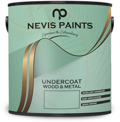 NEVIS PAINTS Premium Quality Primer & Undercoat for Wood & Metal - High Opacity, Quick Drying, Interior and Exterior, 750 ml (GREY)