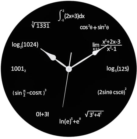 LOVIVER Wanduhr mit mathematischen Gleichungen, Mathematik-Tafeluhr, geräuschlose Uhr für die Schule