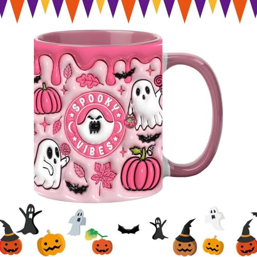YRTUOP Halloween Tasse A Cafe, Mug Fantôme Mug En Céramique Amusante Pour Enfant Garçon Fille Anniversaire Halloween, 9.5x8cm