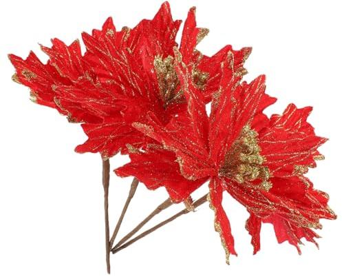 KOMBIUDA 4stücke Künstliche Weihnachtsstern Blumen Festliche Weihnachtsbaum Dekoration Vasen Und Kränze Hochwertige Stoffblumen Für Stimmungsvolle Arrangements