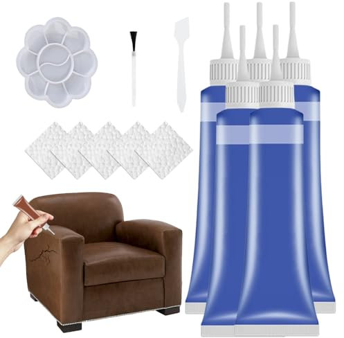 heepqy Leder Reparatur Set, Fortschrittliches Lederreparaturgel, 2024 Neuest Flüssigleder Restaurator, Kunstleder Reparatur für Autositze, Sofas, Lederbekleidung, Ledertaschen, Gürtel (1, Blau)