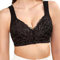 Seamless Bras No Underwire Lace Bras for Women Sponge Cup Front Closure Bras for Seniors Plus Size Full Coverage Bras No Wire Bras Non Wired Non Pa𝐝ded Bra (Black, G)