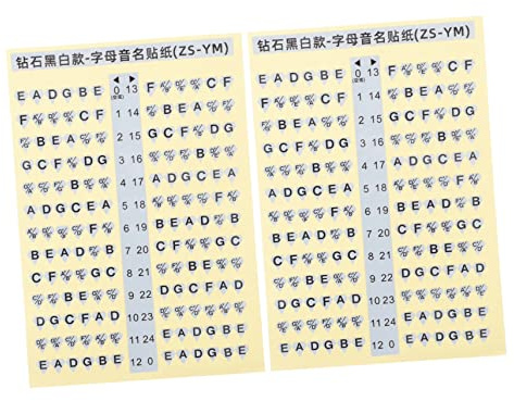 Hoement 2pezzi Segnatasti Adesivi Per Tastiera Chitarra Kit Decalcomanie Per Principianti Esercitarsi Scale Strumenti Adesivi Per Chitarra