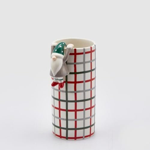 EDG Enzo De Gasperi Vase Santa Cil. H 20 cm D 9 cm Grün Rot