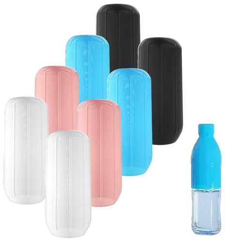 ZORVUJI 8 Pièces Housses en Silicone pour Bouteilles de Voyage, Couvre-Flacons Anti-Fuite Réutilisables, Accessoires de Voyage pour Shampoing et Gel Douche, Protection pour Bagages