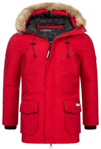 Geographical Norway Herren Winter Jacke Outdoorjacke Winter Parka warm gesteppt Steppjacke, Farbe:Rot, Größe:XL
