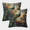 OSBELE Pfau Kissenbezug 2er-Pack 45x45cm – 3D-Gedruckter Abstrakt Floating Platform Quadratischer Kissenbezug,Dekoration,Heimdekoration,Wohnzimmer,Schlafzimmer,Sofa,waschbar