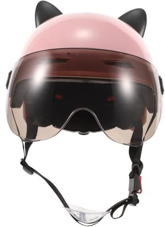 BESPORTBLE Electric Bike Helmet Cat Ears Helmet Visor Half Helmet for Men Women Universal Riding Helmet Portable Adorable Design