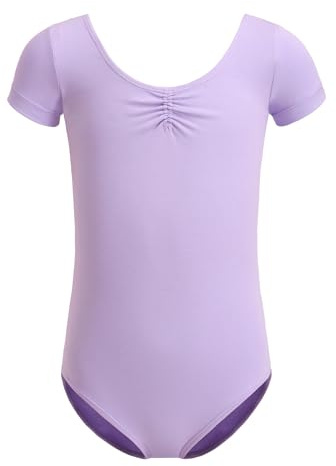 ZYXWVU Mädchen Kurzarm Ballettanzug Kinder Ballett Trikot TanzBody für Ballett, Gymnastik, Tanzunterricht