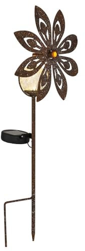 GLOBO LIGHTING Solarleuchte Außenleuchte LED Windrad gelb Gartenlampe IP44 Deko H 50 cm