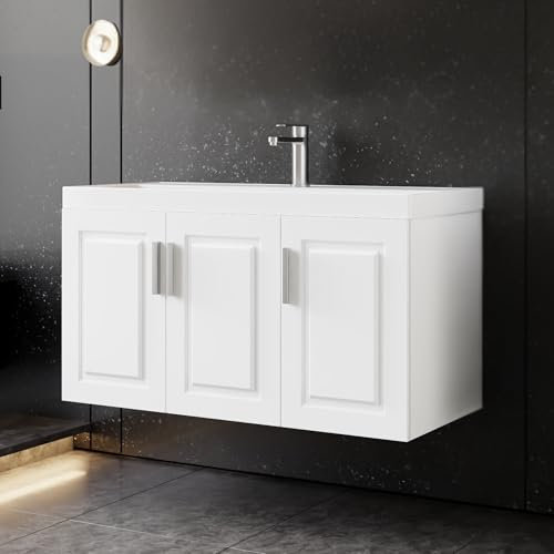 Karen Waschtisch mit Unterschrank Arin Weiß | Keramikwaschbecken | Unterschrank | Badmöbel | Aufsatzwaschbecken | Konsolenwaschtisch | Landhaus Stil | Badezimmer (Arin 100)