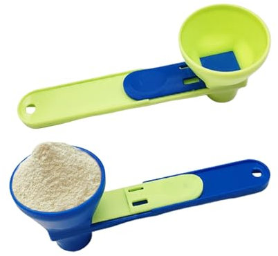 Scoop Löffel, 2 Stück Proteinpulver Messlöffel Dosierlöffel, Trichter Scooper, Pulver Portionierer, Dosierlöffel Proteinpulver, Trichter Schaufel, Auslaufsicher, Einfache Reinigung