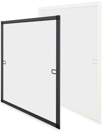 Cadre Moustiquaire Fenêtre Aluminium - sans perçage - Recoupable -Amovible (Gris Anthracite, 85 x 85 cm)