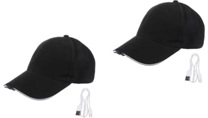 CALLARON 2pezzi Cappellino LED con Illuminazione per attività Notturne Cappello Sportivo Cotone per Esterni Accessorio alla Moda per Uomini e Donne