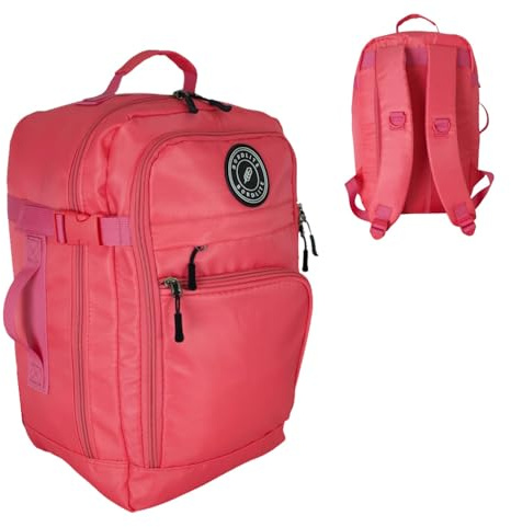 Ryanair Cabin Bag 40x25x20cm Underseat Backpack – Airline Approved Free Carry On Flight Bag | Lightweight 20L Nylon Travel Backpack Fits Ryanair, EasyJet, British Airways & More - Hot Pink