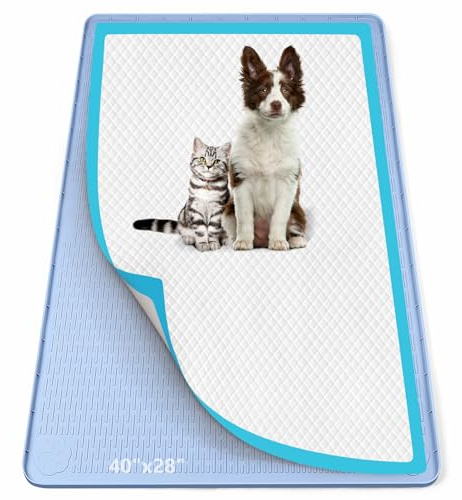 Bartuke 101x71cm Silikon-Urinauffangmatte Hund,groß Welpentoilette,Blau | Hundetoilette Wohnung gross,Hundeklo Hundetrainingsmatten für zuhause,Wasserdicht Silikonmatte xxl mit Rand,Abwischbar