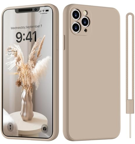 HGH für iPhone 11 Pro Hülle Silikon, Khaki | Ultra Dünn Slim mit Microfiber, Kratzfeste Rundumschutz Case Schutzhülle