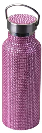 Paris Hilton Diamant-Trinkflasche – 500 ml, Aus Edelstahl mit Strasssteinen und Schraubverschluss – Isolierfunktion für Warm- und kalt Getränke, Reinigung per Hand