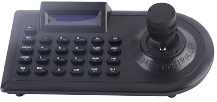 KENANLAN PTZ Control Keyboard, Joystick LCD Display, for Dome Security IP Cameras, ABS Material, Easy Operation, Wide Application, 3D Joystick Control, LCD Display (black)