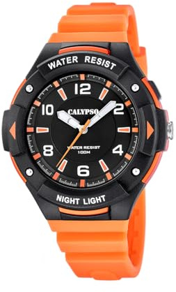 Calypso Herrenuhr Analog aus Kautschuk Orange